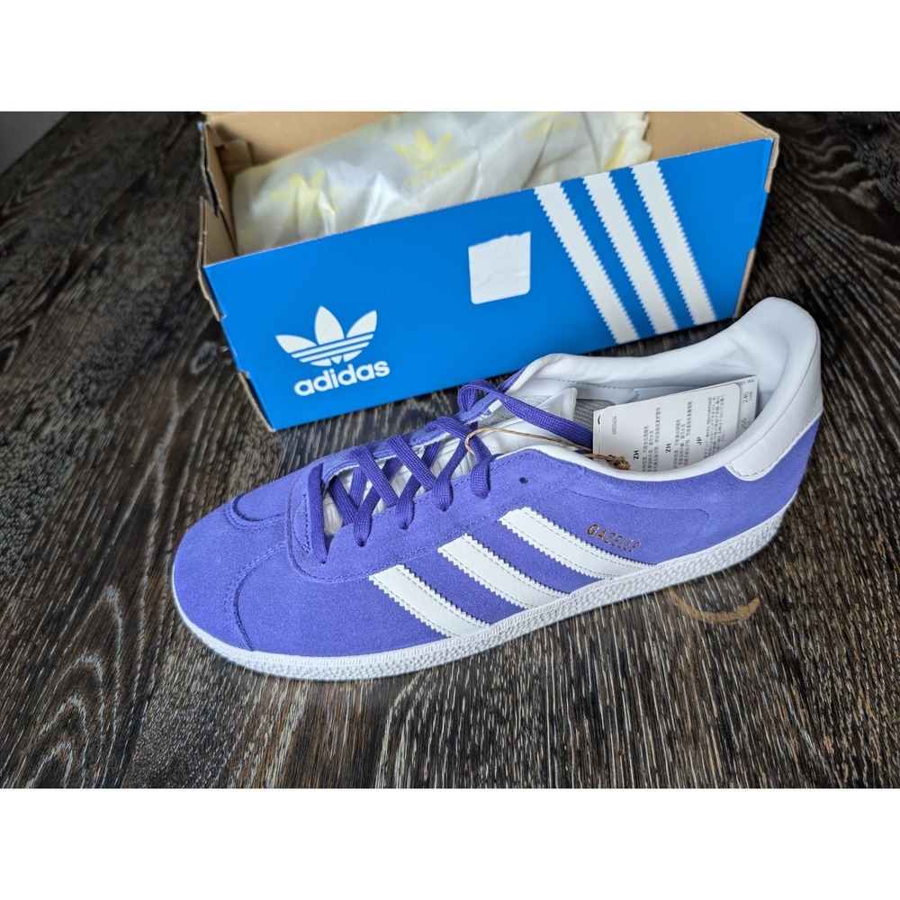 Boys 7 FR 40 Women's 8 Adidas Gazelle Energy Ink Purple Low Top Shoes IE5597 NEW - Picture 2 of 9